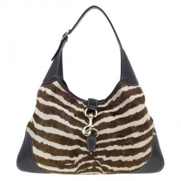 Gucci Tiger Stripe Pony Hair Medium Jackie Hobo