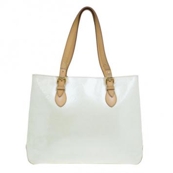 Louis Vuitton White Monogram Vernis Brentwood Tote