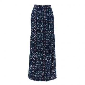 Pre Owned Chanel Printed High Waist Maxi Skirt M