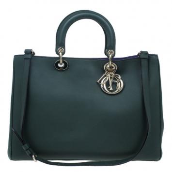 Dior Green Leather Large Diorissimo Shopper Tote