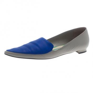 Manolo Blahnik Two Tone Leather Tintoretta Flats Size 39.5