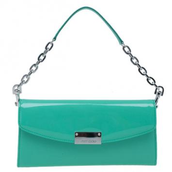 Jimmy Choo Turquoise Patent Riane Clutch