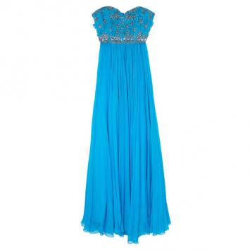 Reem Acra Sweetheart Embellished Bodice Gown L