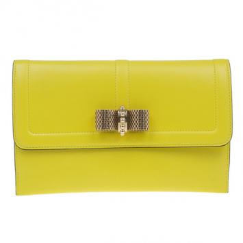 Christian Louboutin Yellow Leather Sweet Charity Wallet