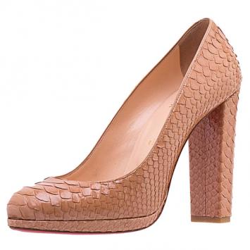 Christian Louboutin Beige Python Grapi Pumps Size 41