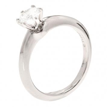 Tiffany & Co. Solitaire 0.54ct G VS1 Diamond Platinum Ring Size 50