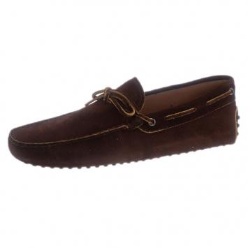 Pre Owned Tod's Brown Suede Bow Loafers Size 43