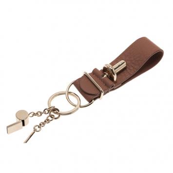 Balenciaga Beige Leather Tube Key Ring