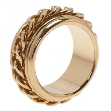 Piaget Possession Chain Motif Yellow Gold Ring Size 56