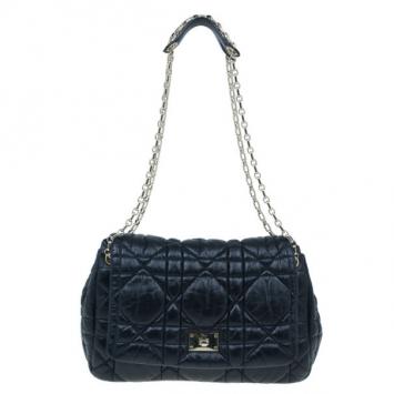 Dior Black Cannage Leather Milly La Forêt Shoulder Bag