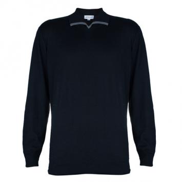 Pre Owned Armani Collezioni Black Long Sleeve Polo Shirt XL