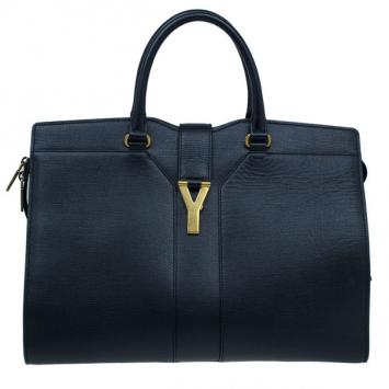 Saint Laurent Paris Black Cabas Chyc Medium Satchel