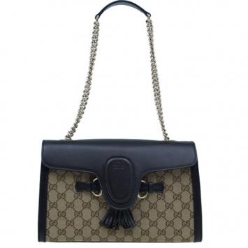 Gucci Black Monogram Emily Shoulder Bag