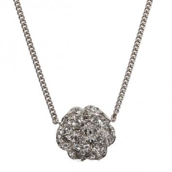 Chanel Crystal Camellia Pendant Necklace