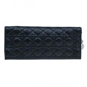 Dior Black Lambskin Cannage Clutch