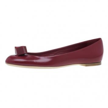 Louis Vuitton Red Leather Gossip Ballet Flats Size 37.5