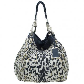 Jimmy Choo Black Trim Leopard Print Large Tote