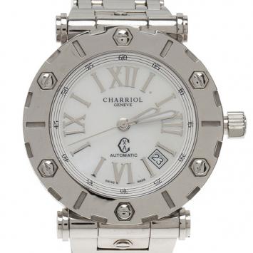 Pre Owned Charriol White Stainless Steel Rotonde Men's Wristwatch 42MM