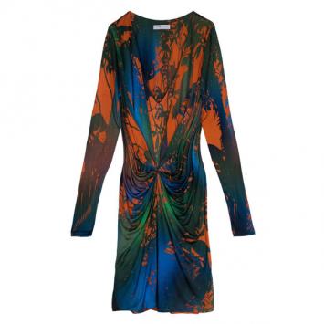 Matthew Williamson Tropical Print Draped Dress M