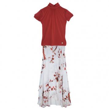 Roberto Cavalli Floral Skirt Set S