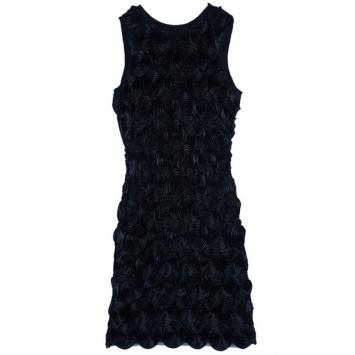 Burberry Prorsum Spiral Rosette Black Dress M