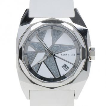 Nina Ricci White & Silver Stainless Steel Star Women's Wristwatch 40MM