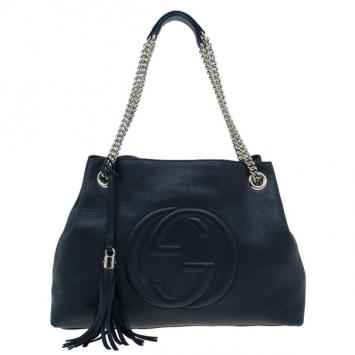 Gucci Black Leather Medium Soho Shoulder Bag