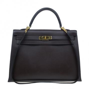 Hermes Ebony Epsom Leather Kelly 35