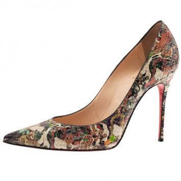 Christian Louboutin So Kate Artistic Print Python Pumps Size 37.5