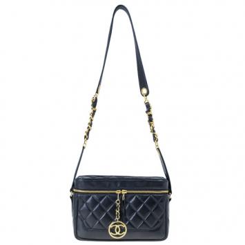 Chanel Black Lambskin Leather Vintage Crossbody