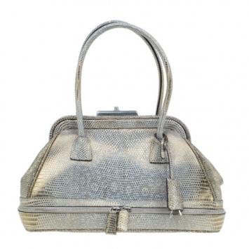 Prada Beige Lizard Leather Mini Bag