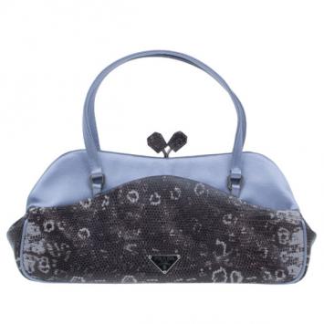 Prada Mauve Lizard Satin Small Handle Bag