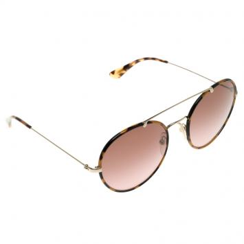 مملوكة مسبقًا Prada Havana Two Tone SPR53P Round Aviator Sunglasses