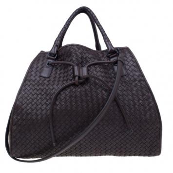 Bottega Veneta Brown Leather Large Intrecciato Hobo