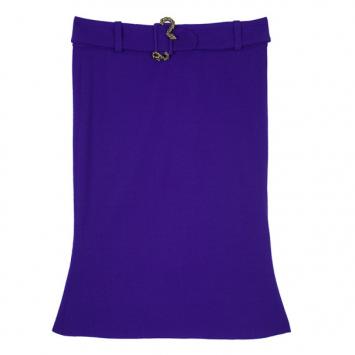 Roberto Cavalli Purple Snake Belt Skirt M