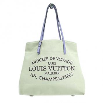Louis Vuitton Lilac and Green Canvas Cabas Tote MM
