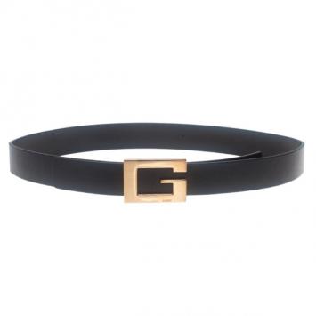 Gucci Black Leather G Buckle Belt 75CM