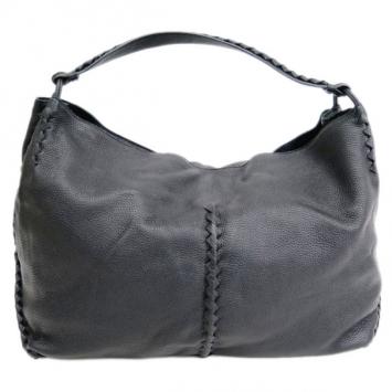 Bottega Veneta Black Leather Cervo Hobo