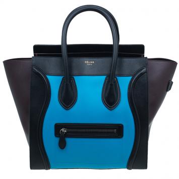 Celine Tri-Color Leather Mini Luggage Tote Bag