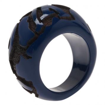 Louis Vuitton Leo Monogram Blue Ring Size 54.5