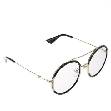 Pre Owned Gucci Black/Pink GG0061S Round Sunglasses