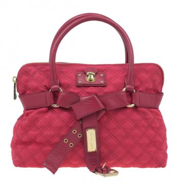 Marc Jacobs Red Quilted Jersey Bruna Bow Satchel