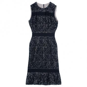 RED Valentino Monochrome Lace Dress S