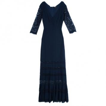 Tadashi Shoji Lace Embroidered Bandage Gown L