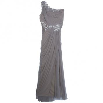 Tadashi Shoji Sequin Embellished Pleated Gown L