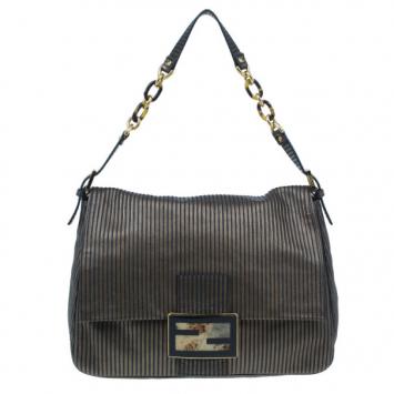 Fendi Black Leather Forever Mama Shoulder Bag