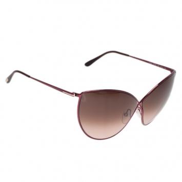 Tom Ford Maroon Evelyn Cat Eye Sunglasses