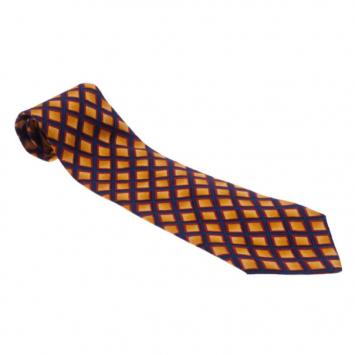 Pre Owned Ermenegildo Zegna Diamond Print Silk Tie