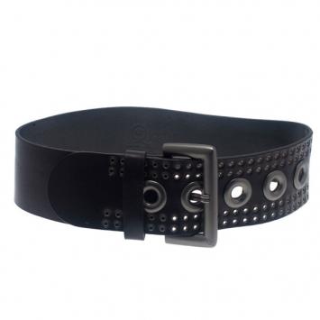 McQ by Alexander McQueen Brown Crackle Leather Eyelet Belt