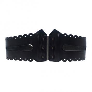 McQ by Alexander McQueen Black Leather Bridle Corset Belt Size S